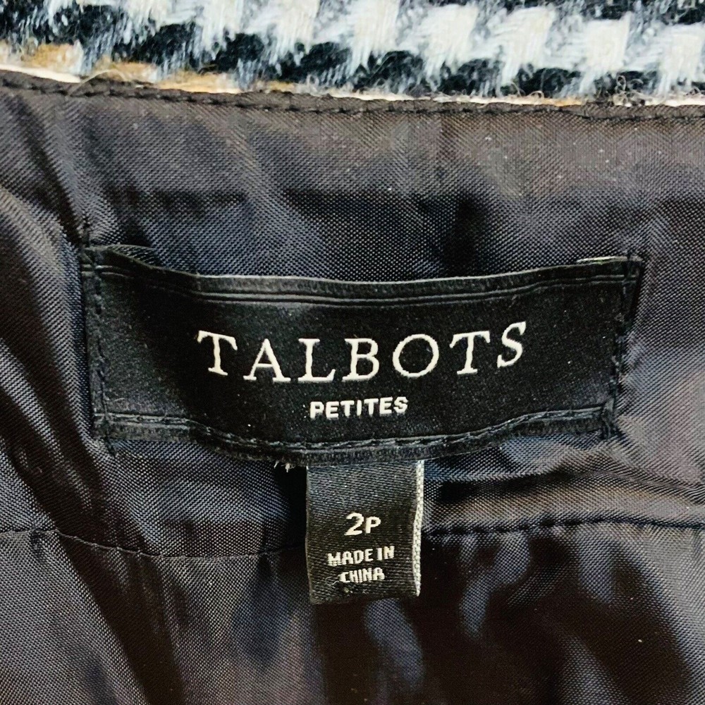 Talbots Wool Houndstooth Pleated Skirt Black Brown Tan Cream Light Academia - 2P - Picture 4 of 5